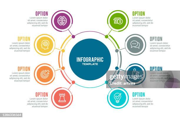 satz von infografikelementen - 8 stock-grafiken, -clipart, -cartoons und -symbole