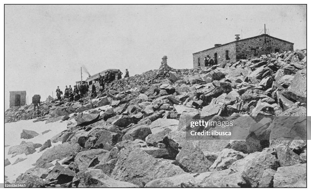 Antique black and white photo of the United States: Summit of Pike's Peak