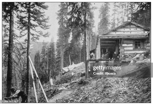 antique black and white photo of the united states: garfield mountain, colorado - james a garfield stock illustrations