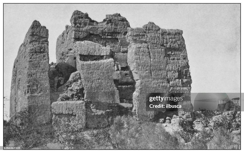 Antique black and white photo of the United States: Ruins of the Palace, Casa Grande, Arizona