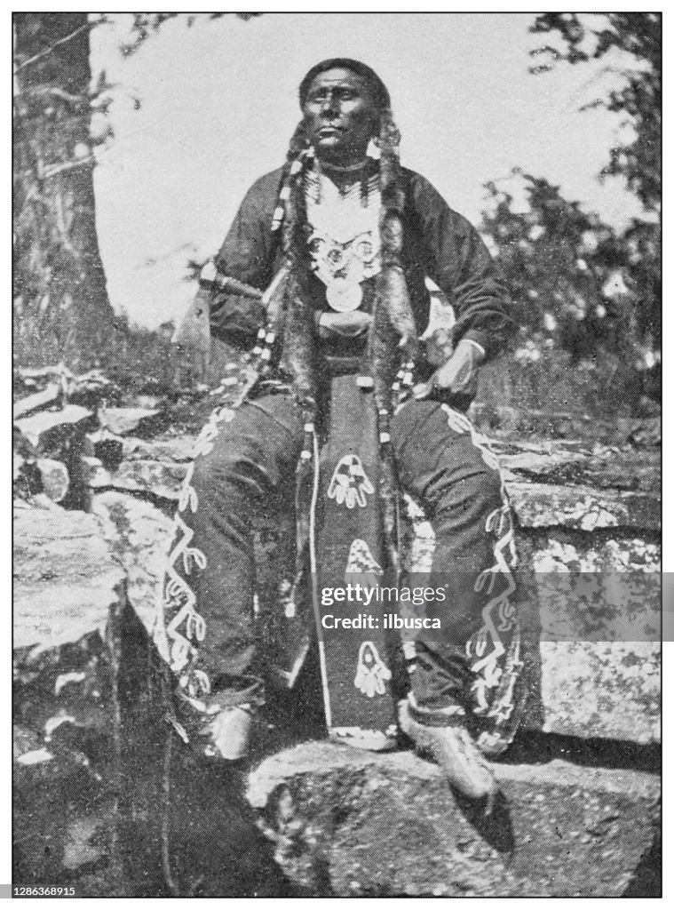 Antique black and white photo of the United States: Big Spotted Horse, Pawnee