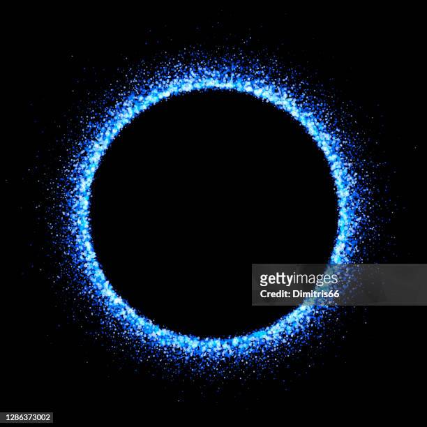 illuminated circle frame on dark background - eclipse solar stock illustrations