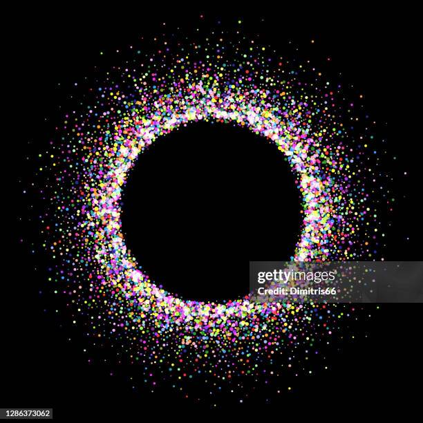 ilustraciones, imágenes clip art, dibujos animados e iconos de stock de marco circular iluminado sobre fondo oscuro - eclipse