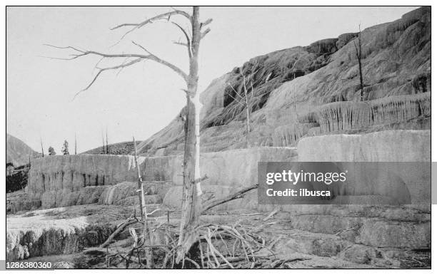 antique black and white photo of the united states: pulpit terrace - pulpit rock stock illustrations