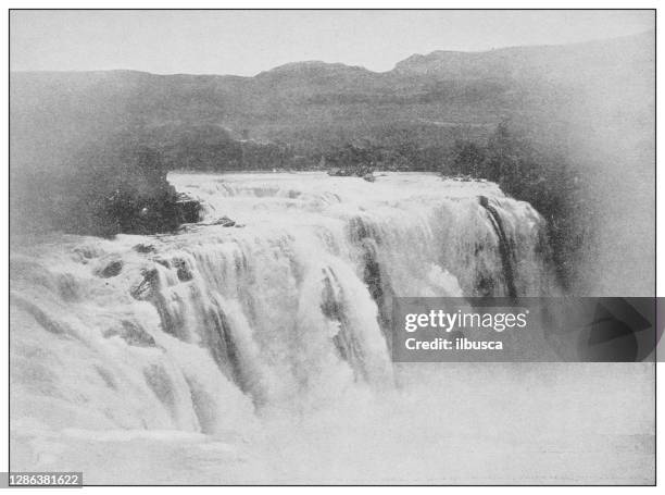 antique black and white photo of the united states: shoshone falls - shoshone national forest stock illustrations