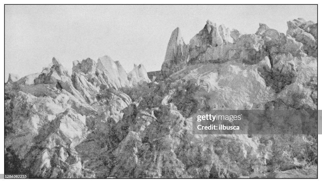 Antique black and white photo of the United States: Glacier, Mount Hood, Oregon