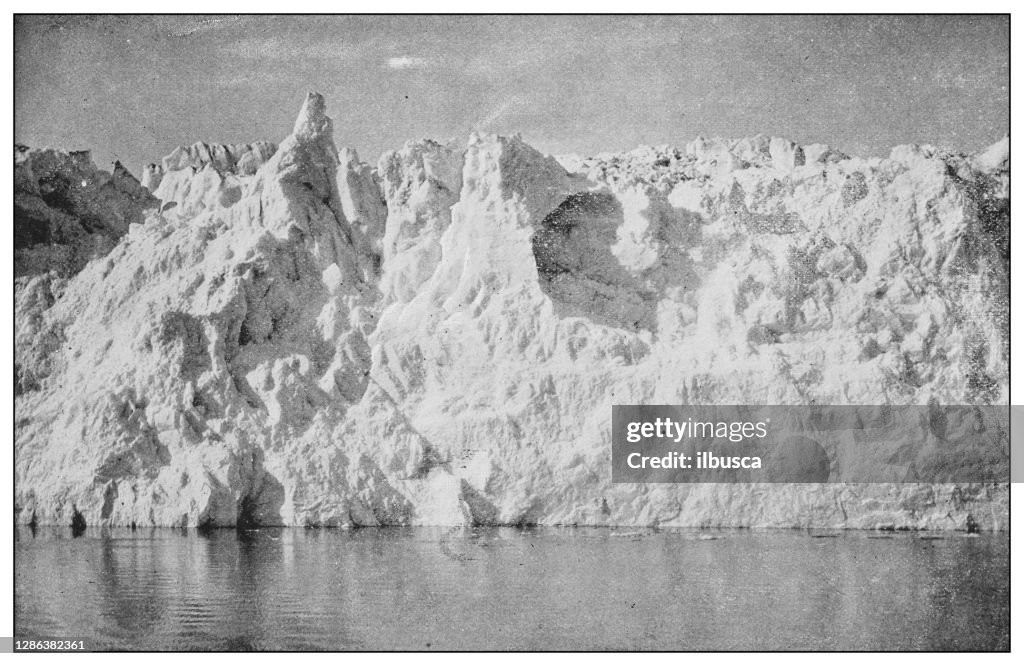 Antique black and white photo of the United States: Muir Glacier