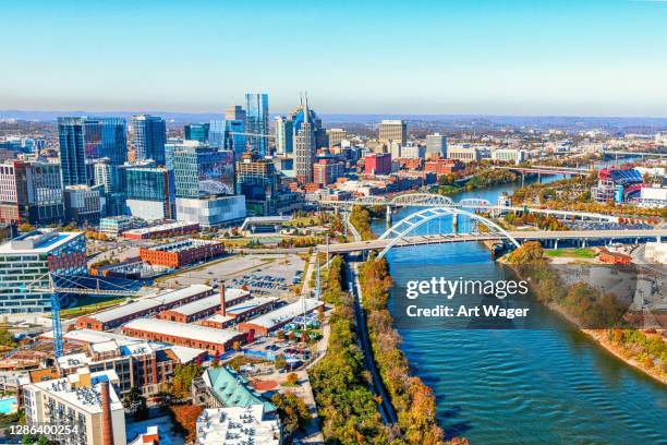 nashville, tennesee aerial - nashville fotografías e imágenes de stock