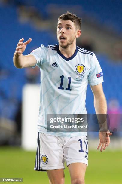 Ryan Christie of Scotland reacts during the UEFA Nations League group stage match between Israel and Scotland at Netanya Stadium on November 18, 2020...