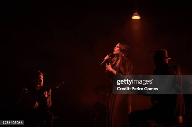 Carminho performs at Santa Casa Portugal ao Vivo festival in Campo Pequeno on November 18, 2020 in Lisbon, Portugal.