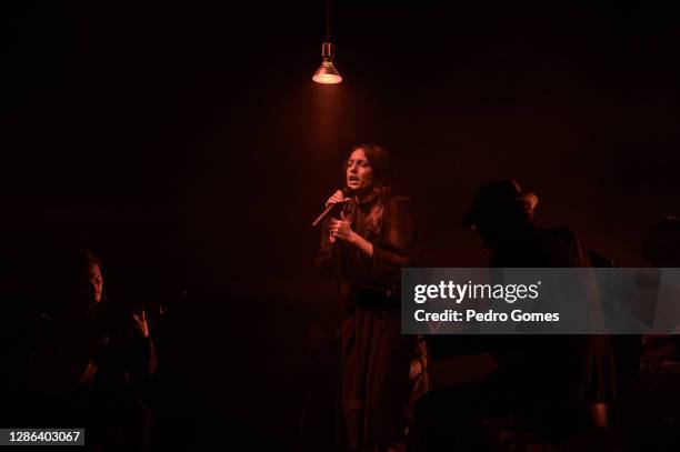 Carminho performs at Santa Casa Portugal ao Vivo festival in Campo Pequeno on November 18, 2020 in Lisbon, Portugal.