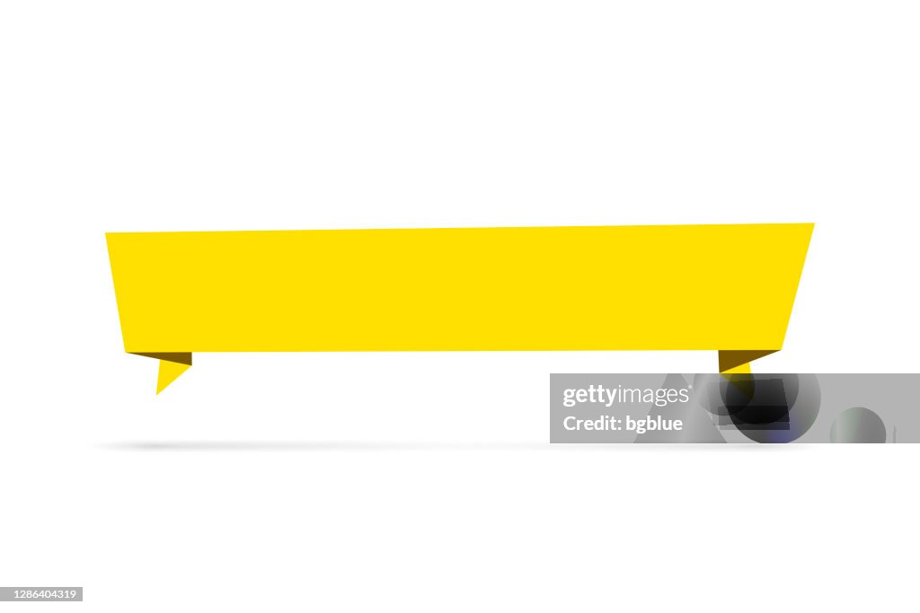 Yellow Banner Add Yellow Banner Design Element On White Background High-Res Vector ...