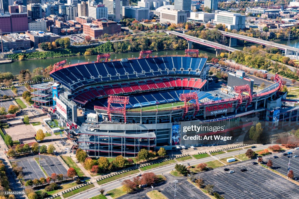 Aerial View of Nissan Stadium in Nashville