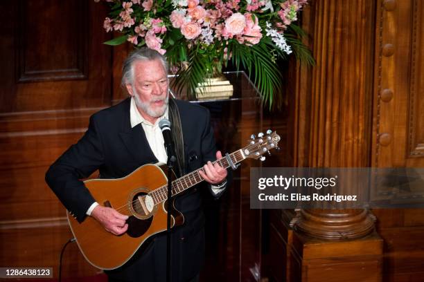 Musician plays a song at the tenth anniversary of Pike River Mine disaster held at Legislative Council Chamber at Parliament on November 19, 2020 in...