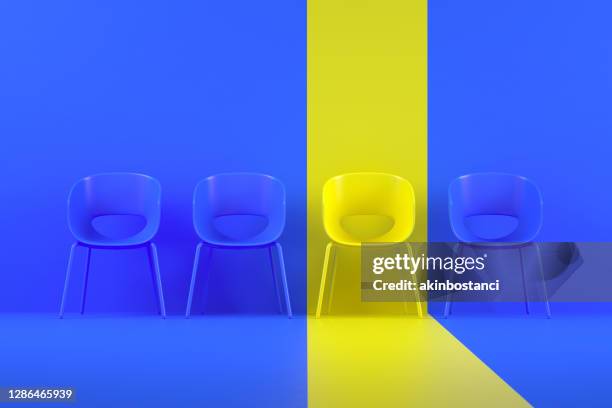different chair, teamwork and leadership concept - dedication background stock pictures, royalty-free photos & images