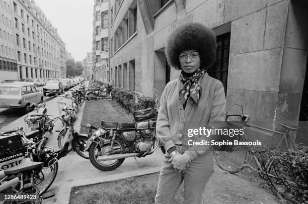 American Activist Angela Davis in Paris, May 1975.