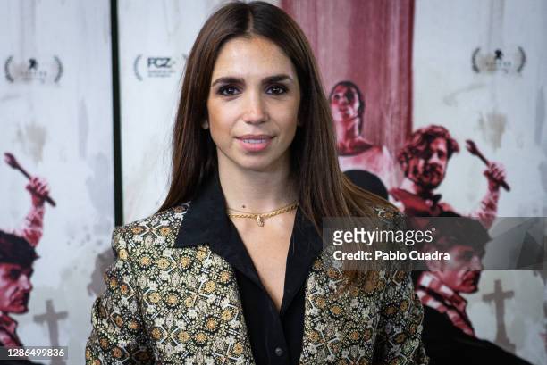 Actress Elena Furiase attends 'Vampus Horror Tales' photocall at the Wax Museum on November 19, 2020 in Madrid, Spain.