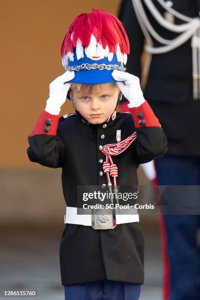 Crown Prince Jacques of Monaco attends the celebrations marking Monaco's National Day at the Monaco Palace, on November 19, 2020 in Monte-Carlo,...