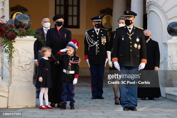 Princess Gabriella of Monaco, Princess Charlene of Monaco, Crown Prince Jacques of Monaco, Princess Caroline of Hanover and Prince Albert II of...