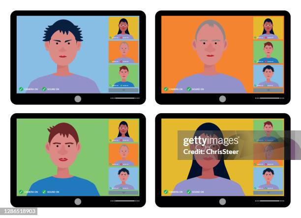 video conference - zoom background stock illustrations