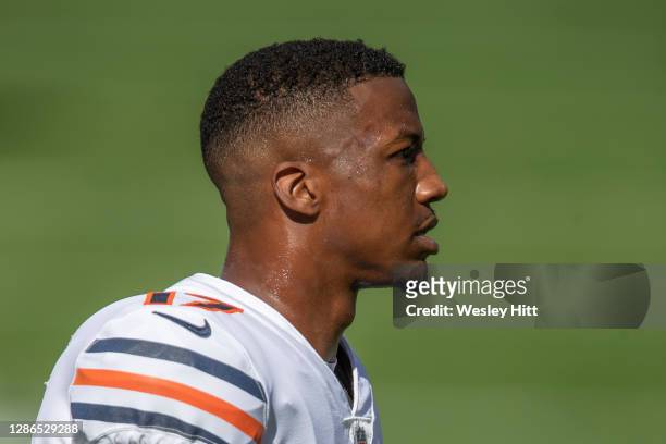 Anthony Miller of the Chicago Bears warms up before a game against the Tennessee Titans at Nissan Stadium on November 08, 2020 in Nashville,...