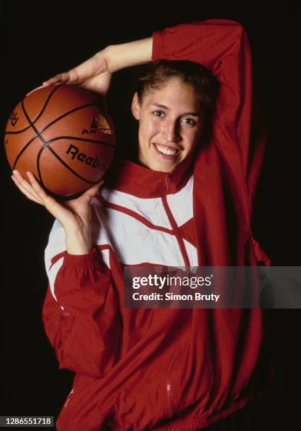 Rebecca Lobo, Center for the University of Connecticut UConn Huskies women's basketball team during a portrait photo session on 25th April 1995 at...