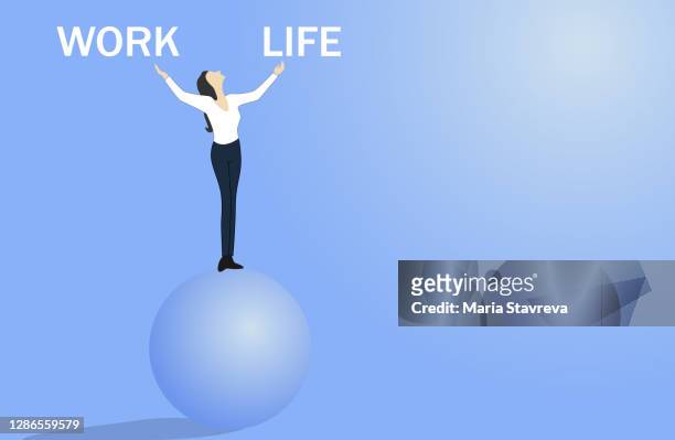 illustrations, cliparts, dessins animés et icônes de symbole de l’équilibre de la vie professionnelle, de la stabilité, du succès et du défi. concept d’équilibre de la vie professionnelle. - balans
