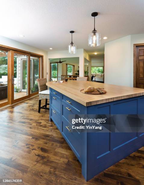 home improvement remodeled contemporary open concept kitchen design - fitting stockfoto's en -beelden