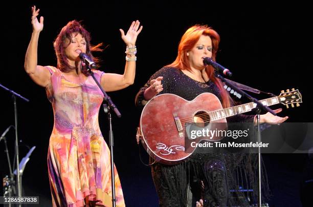 Naomi Judd and Wynonna Judd of The Judds perform during the Stagecoach music festival at the Empire Polo Fields on May 3, 2008 in Indio, California.