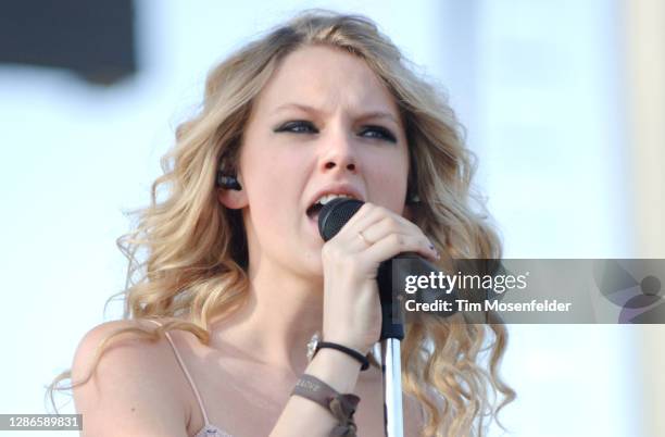 Taylor Swift performs during the Stagecoach music festival at the Empire Polo Fields on May 3, 2008 in Indio, California.