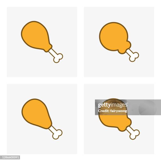chicken legs icon - frying steak stock illustrations