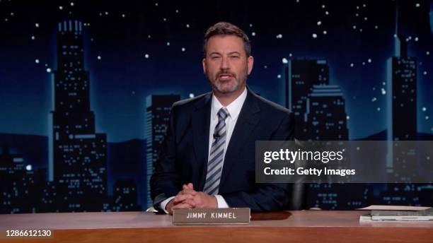 In this screengrab, Jimmy Kimmel speaks during the 2020 Media Access Awards Presented By Easterseals on November 19, 2020 in UNSPECIFIED, United...