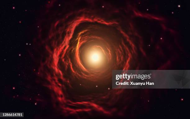 abstract red helix nebula background - spiralgalaxie stock-fotos und bilder