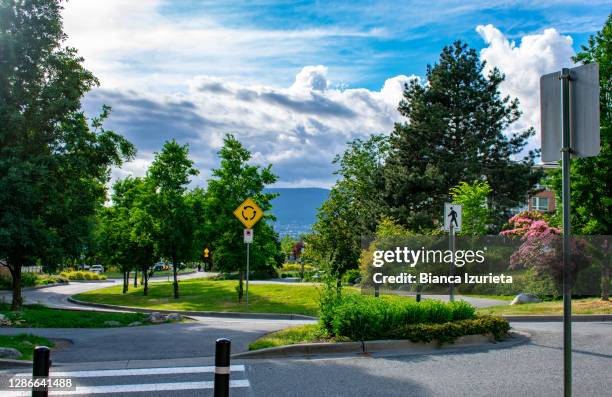 a beautiful roundabout path - curb 個照片及圖片檔