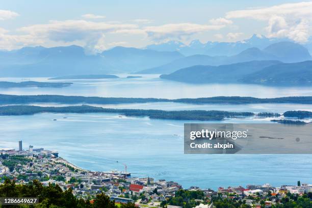 aerial view of molde, norway - molde stock pictures, royalty-free photos & images