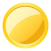 One simple gold coin facing the front.