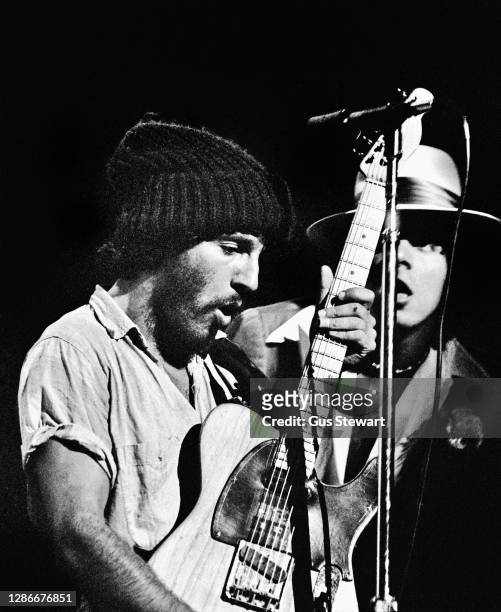 Bruce Springsteen performs on stage with The E Street Band at the Hammersmith Odeon, London, England, on November 18th, 1975. It was their first live...