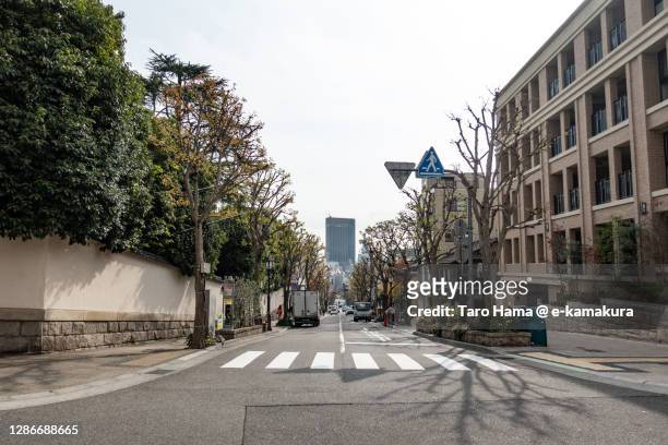 city street in kobe city of japan - kobe japan stock pictures, royalty-free photos & images