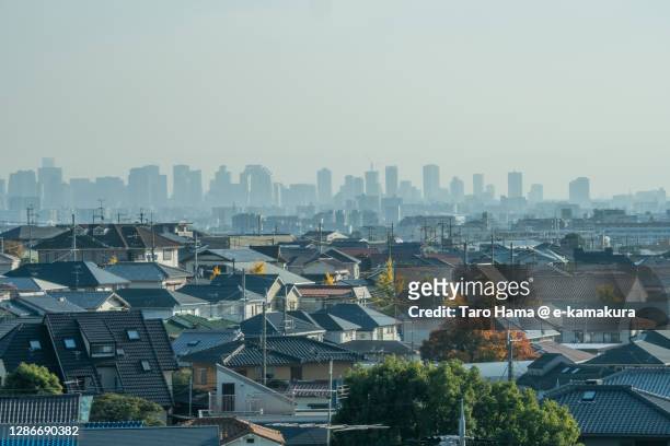 residential district on hill in osaka prefecture of japan - 日本　住宅街 個照片及圖片檔