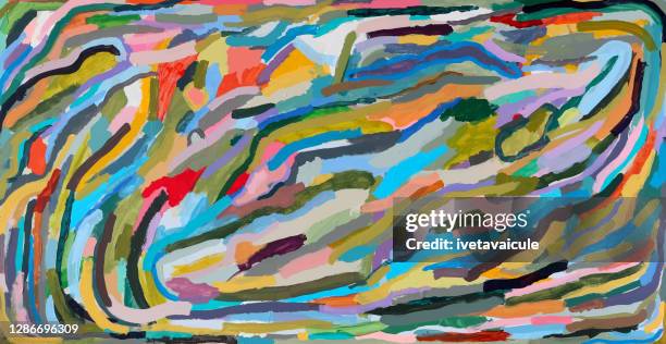 abstrakte farben und muster - landschaft künstlerisch stock-grafiken, -clipart, -cartoons und -symbole