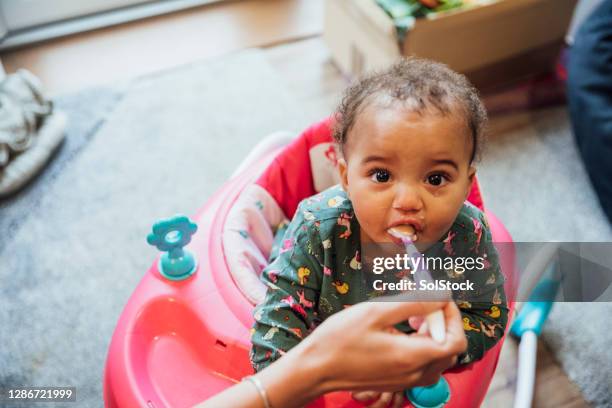 eating my lunch - baby walker stock pictures, royalty-free photos & images