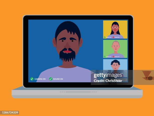 video meeting - zoom background stock illustrations