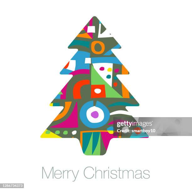 christmas trees - primitive stock illustrations