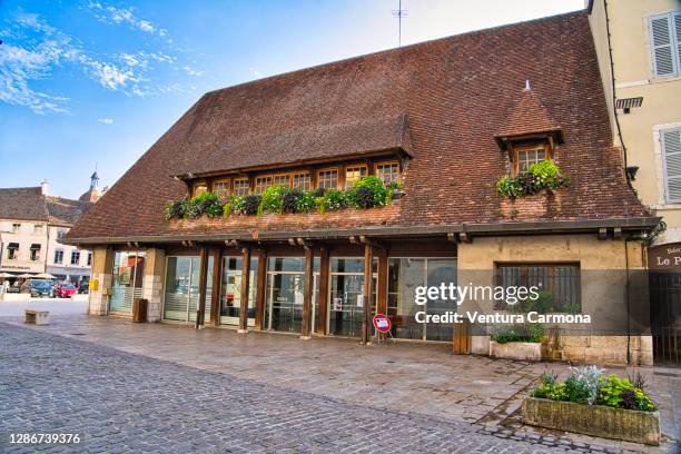 city center of beaune, france - beaune france stock pictures, royalty-free photos & images