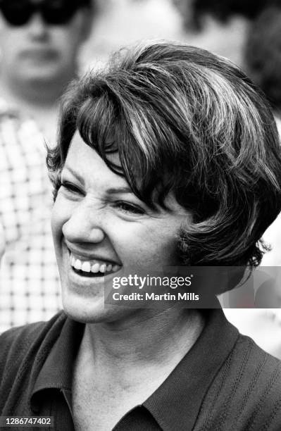 Susie Berning of the United States smiles after winning the 1972 U.S. Women's Open Golf Championship on July 2, 1972 at the Winged Foot Golf Club,...