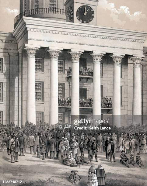 presidential inauguration of jefferson davis, 1861 - secessionism stock illustrations