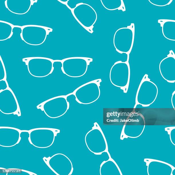 retro glasses pattern silhouette - square frame glasses stock illustrations