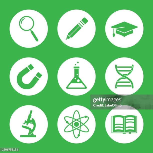 science icon set - medical school graduation stock illustrations