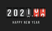 2021 happy new year, odometer styled greetings card