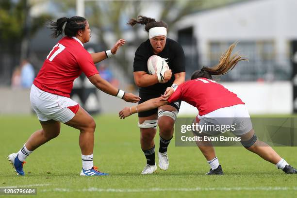 Black Ferns Charmaine McMenamin during the match between the New Zealand Black Ferns and the New Zealand Barbarians at Trafalgar Park on November 21,...